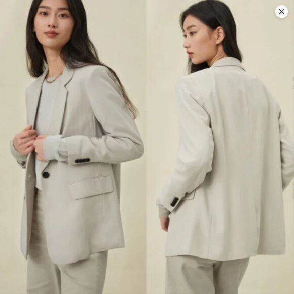 H&M Single-Breasted Jacket in Light Beige - Picture 1 of 6